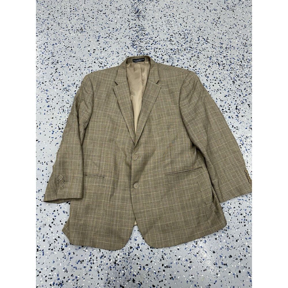 Tommy Hilfiger Plaid Wool 2 Button Blazer Mens 46R Made In USA